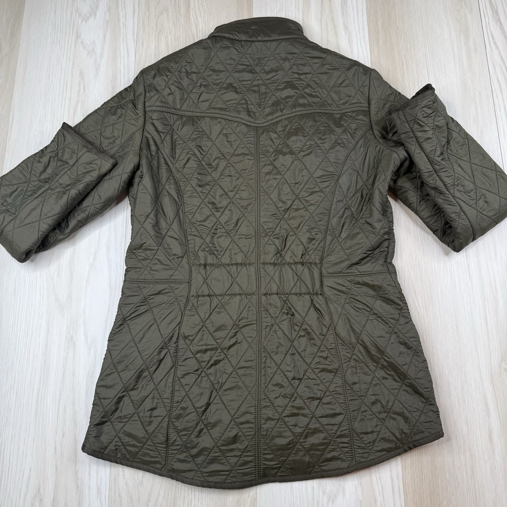 Barbour Cavalry Polarquilt Fleece Lined Jacket Olive Womens Size USA 10 Quilted - Picture 10 of 11